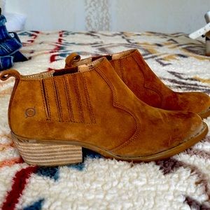 BORN Leather Ankle Booties, size 10.